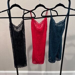 Victoria's Secret Red Lace Slip Dress